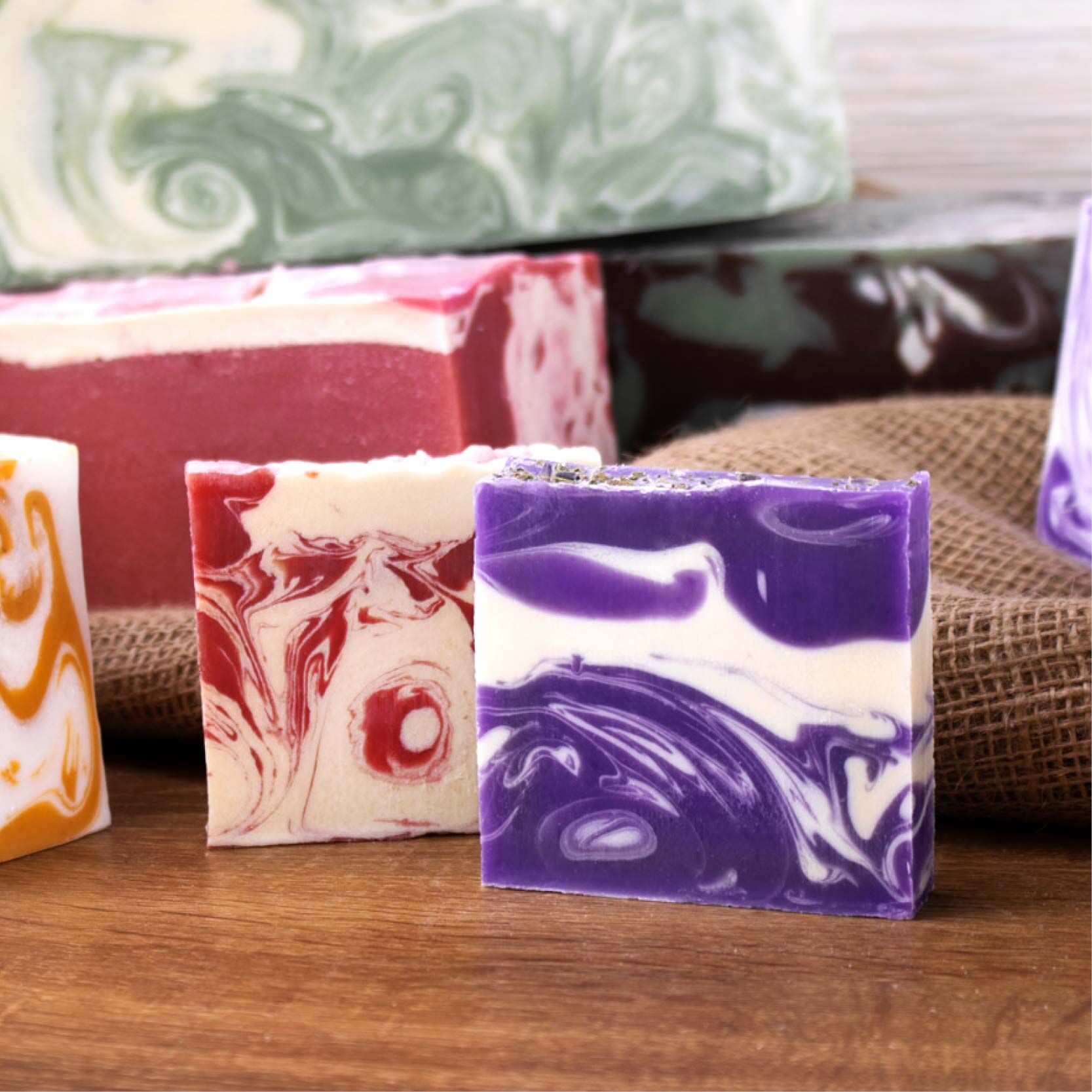 Bildmaterial14 Blöcke und Stücke der Greendoor Handseifen