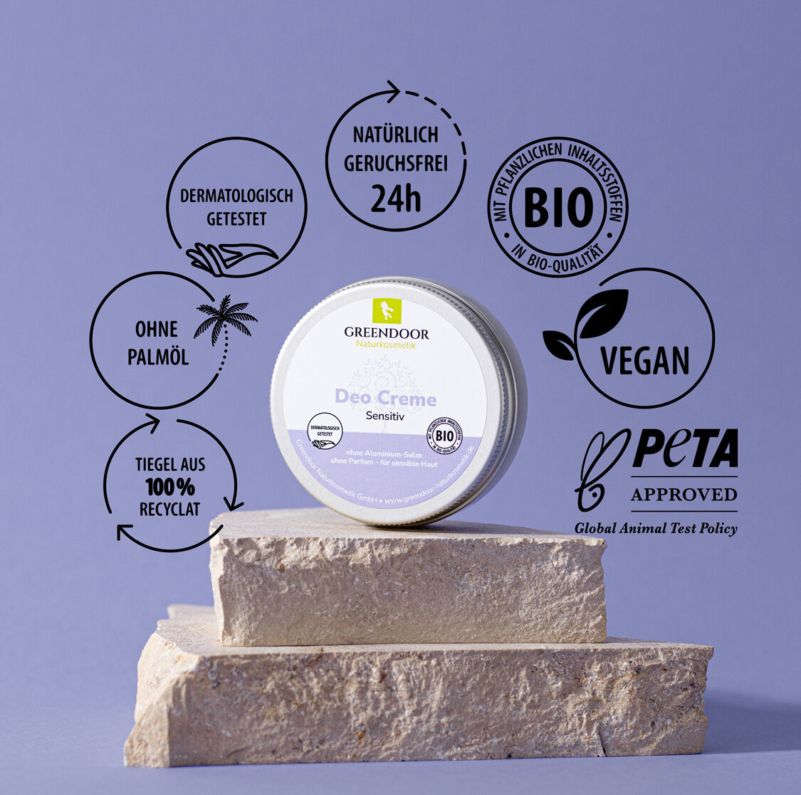 Greendoor Deo Creme sensitiv mit Siegeln