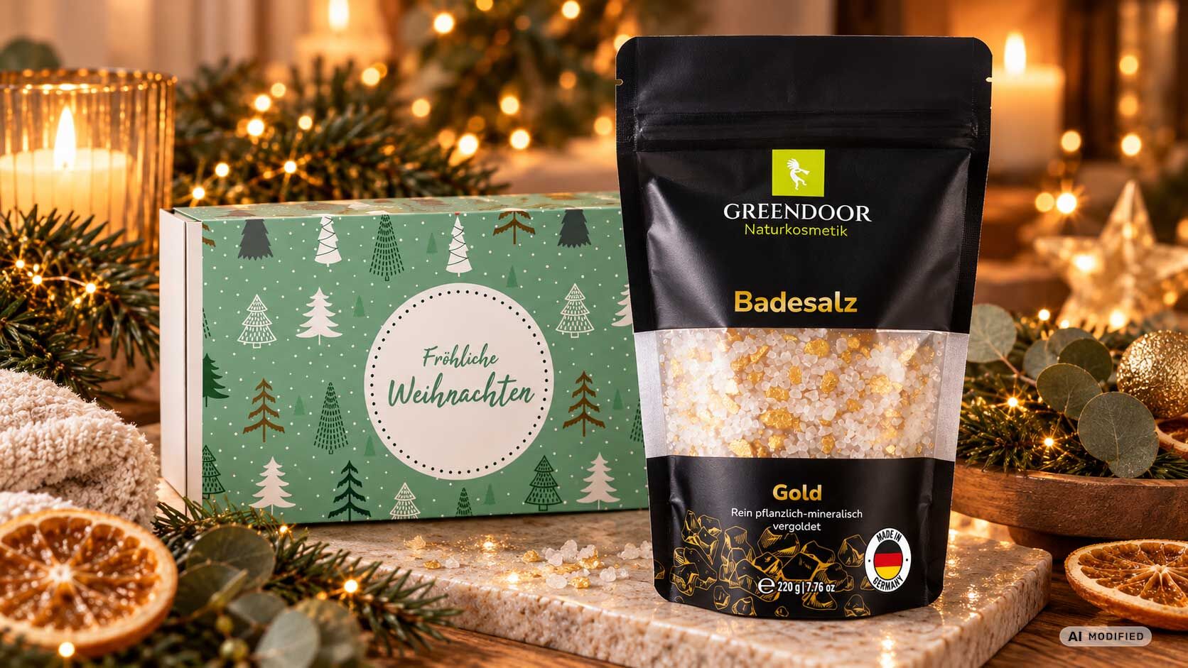 Weihnachtsgeschenk Badesalz Gold Weihnachtsgeschenk Badesalz Gold