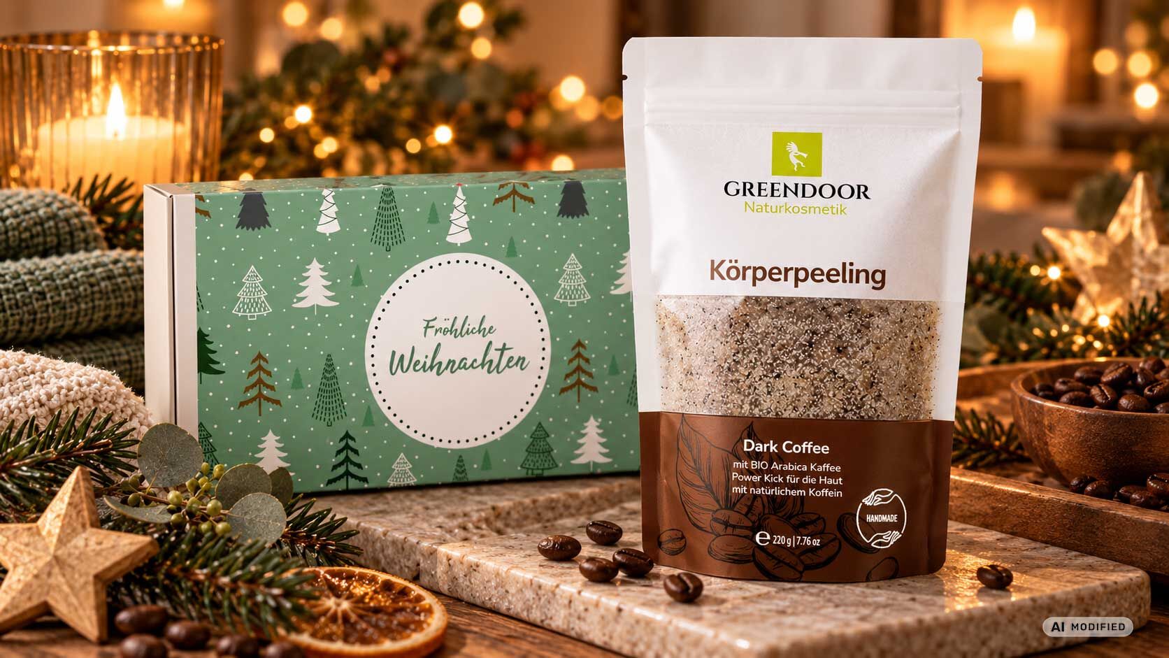 Weihnachtsgeschenk Körperpeeling Dark Coffee Weihnachtsgeschenk Körperpeeling Dark Coffee