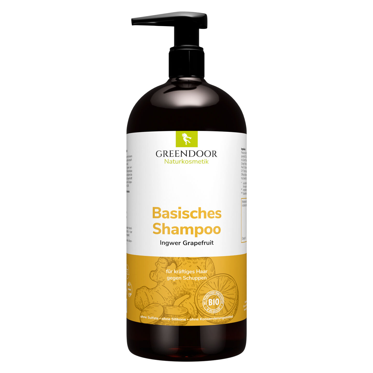 große Flasche Greendoor Shampoo Ingwer Grapefruit
